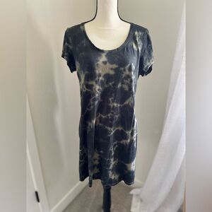 Sanctuary Black and Cream Tie-Dye Mini Dress